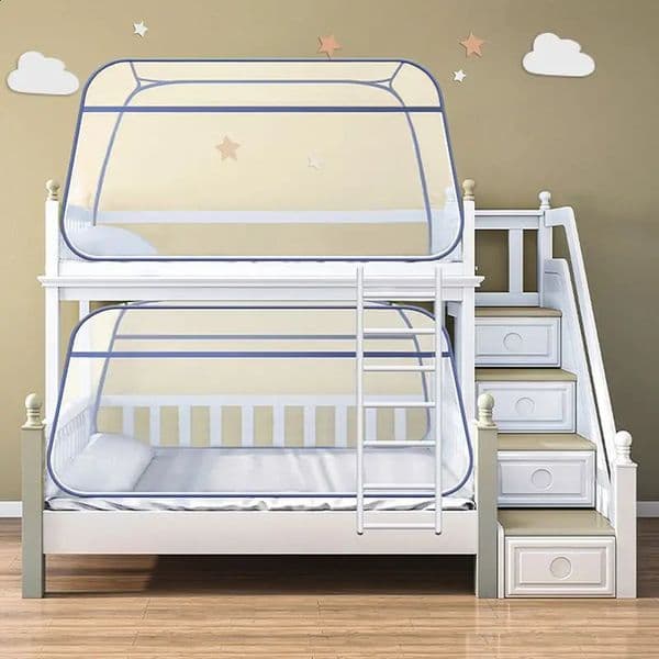 Modern Style Large Space Square Top Tent Home Yurt Full Bottom Anti Drop Mosquito Net Dormitory Bunk Bed No-install Mosquito Net 250115BJ