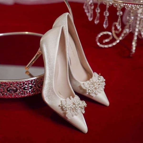 Wedding Shoes Autumn Women, Flat Bridal Shoes, Hexiu Wedding Dress, Two In One, 2023 New Low Heel Wedding, White For Pregnant Women