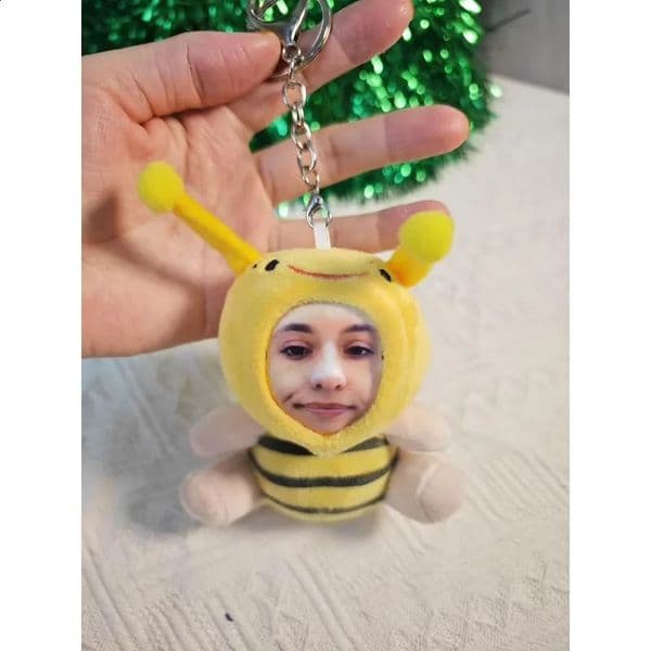Custom Teddy 3D Plush Face Dolls Keychain with Voice Recording Toy Personalized gift for her 250115