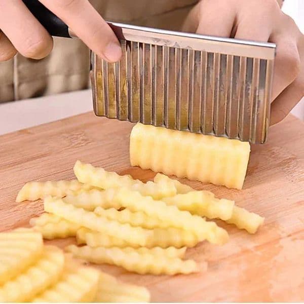 Stainless Steel Wavy Knife Potato Chip Slicer Dough Vegetable Fruit Chopper French Fry Maker Tools Cooking Kitchen Potato Cutter X250125