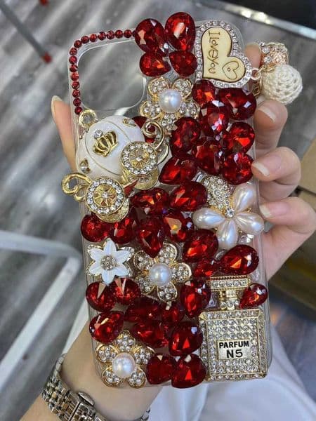 Perfume Pumpkin Luxury 3D Diamond Phone Case for For iPhone 13 12 11 Pro Max X XR XSMax X 8 Plus 7Plus Rhinestone Back Cover X250125