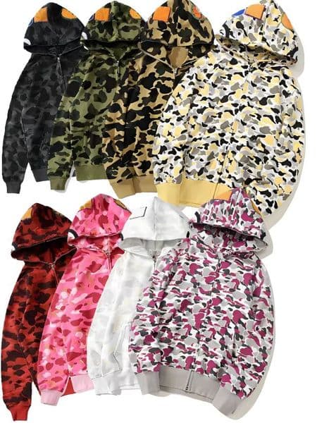 designer hoodie Mens Hoodies Full Zipper Boys Girl Sweater school dress Sweatshirt Hoodie Pullover Camouflage Hoody 100% Pure Cotton hight Quality