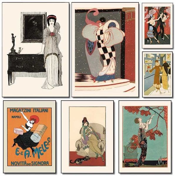 Interesting Stylish Elegant Woman Classic Vintage Art Illustration Poster Canvas Paintings Wall Art Pictures Home DecorXJ250116