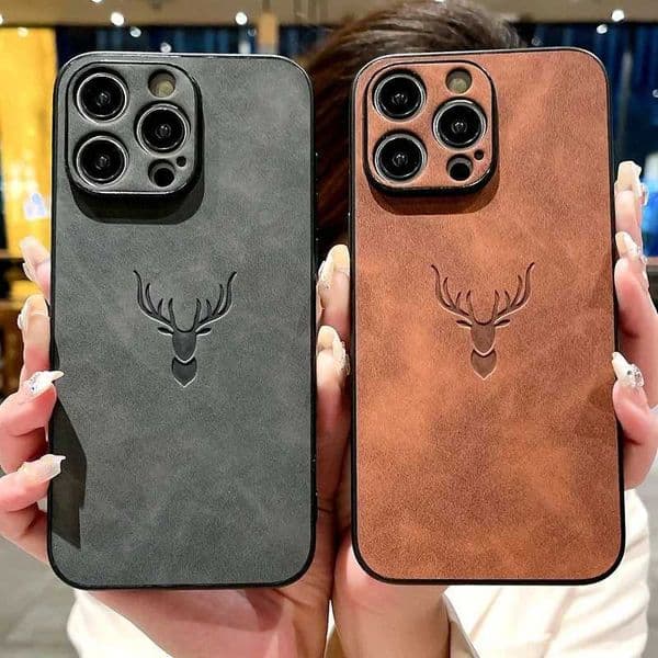 Luxury Cortex Deer Matte Phone Case For iPhone 11 12 13 14 15 16 Pro Max Plus X Xs Max XR Bumper Cases Back Cover Z250122