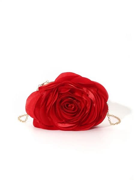 Vintage Evening Bag Rose Flower Bride Small Clutch Purse For Dress Party Handbag Wedding Wallet Women Floral Chain Lady Clutches 250118BANJIA