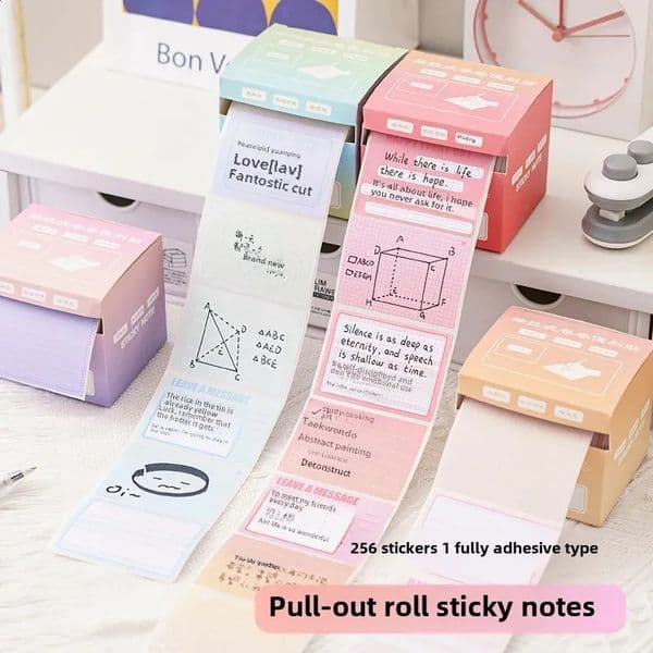 Gradient Color Pull-Off Self-Adhesive Note Paper Student Office Memo Reminder N Times Stickers Office Supplies School Supplies 250121BJ