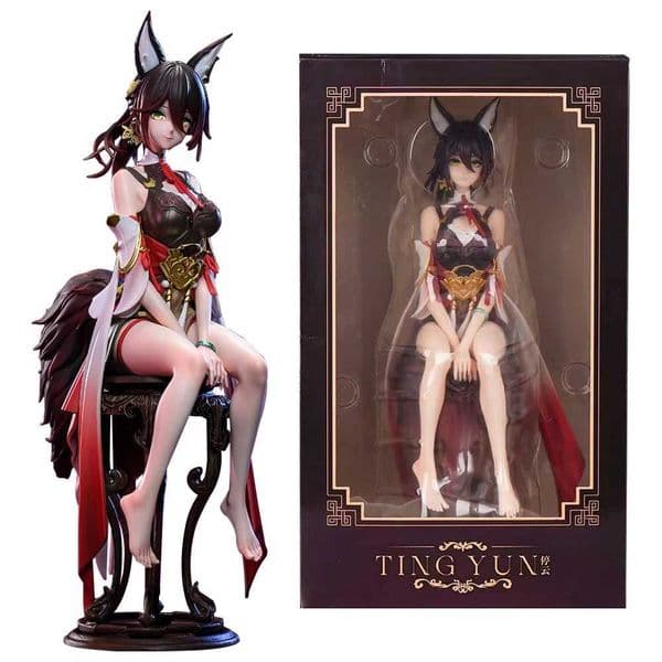 28CM Anime Game Honkai Star Rail Tingyun Sitting Cheongsam Ver Model Toy Gift Collection Studio Version Game Aciton Figure