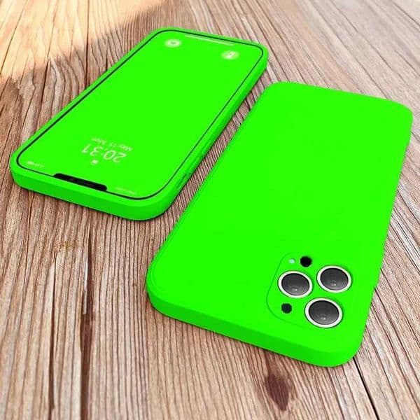 New Official Neon Liquid Silicone Colorful Soft Case for iPhone 15 14 13 12 11 Pro Max Plus XS XR X Fluorescent Microfiber Cover Z250122