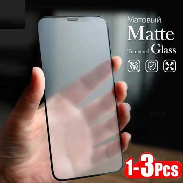 1-3Pcs Frosted Matte Screen Protector for iPhone X XS XR 11 12 13 mini 14 15 16 Pro Max Plus SE Tempered Glass Anti Fingerprint M250120