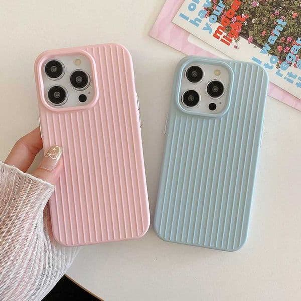Candy Color Fashion Stripe Soft Silicone Case For iPhone 16 15 14 13 12 11 Pro Max 16 Plus Shockproof Back Cover Funda Z250122
