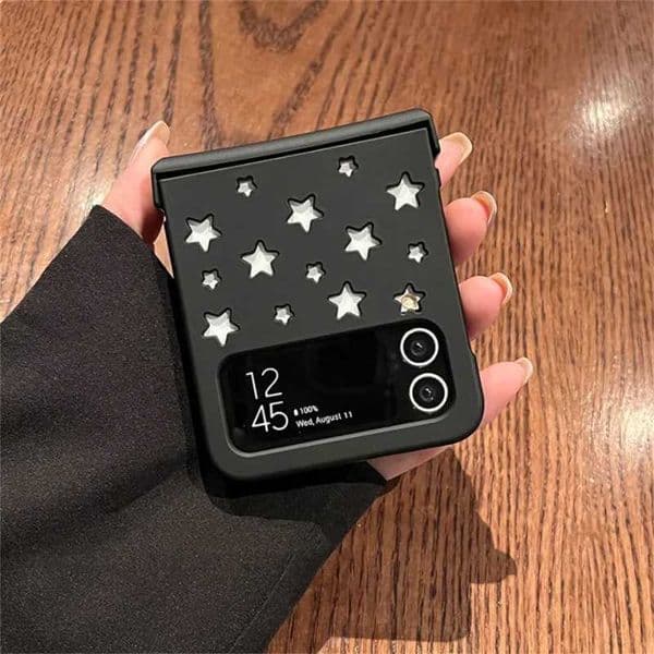 Luxury Korean Hollow out Stars Simple Case for Galaxy Z Flip 5 5G Z Flip5 Flip4 Zflip3 Zflip4 Z Flip 4 Shockproof Cover Funda Z250122