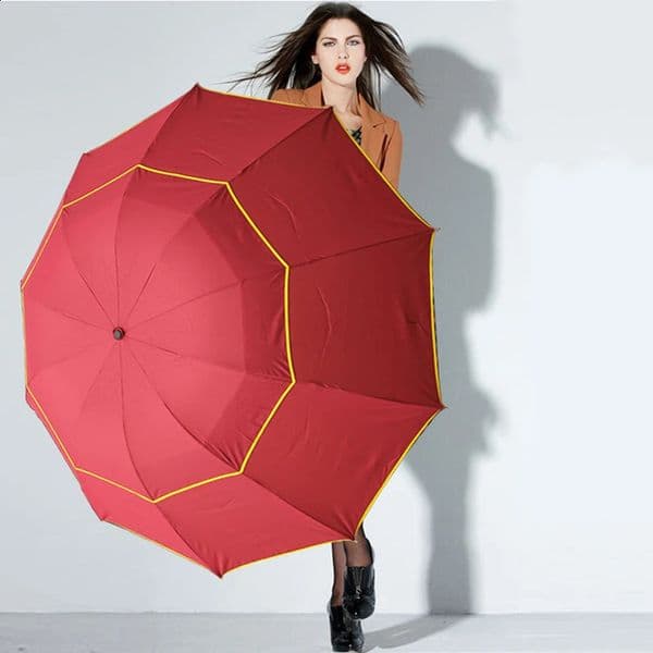 130 cm Large Size Double Layer Umbrella Women Rain Windproof Folding Umbrellas Outdoor Golf Parasol For Men Business 250120