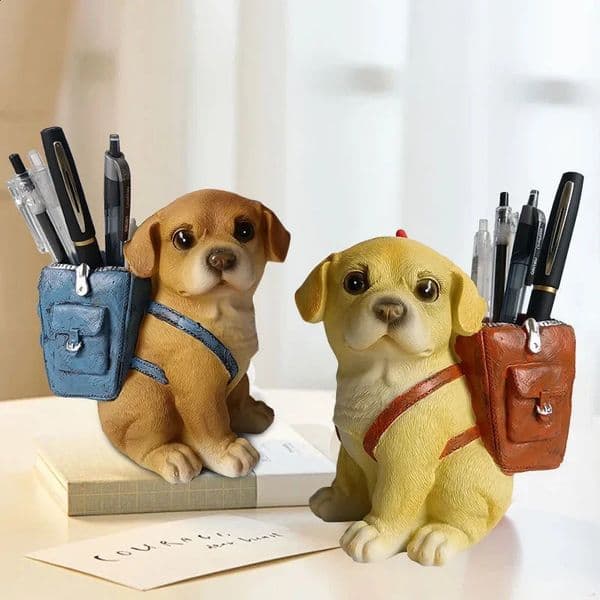 Cute Puppy Pen Holder Ornament Office Desktop Decoration Student Stationery Boys and Girls Childrens Day Birthday Gift 250120