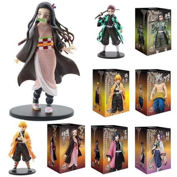 2026 New Anime Demon Slayer Kimetsu No Yaiba Figure Kamado Tanjirou Action Figure Agatsuma Zenitsu Nezuko Warrior PVC Model Toys Toy