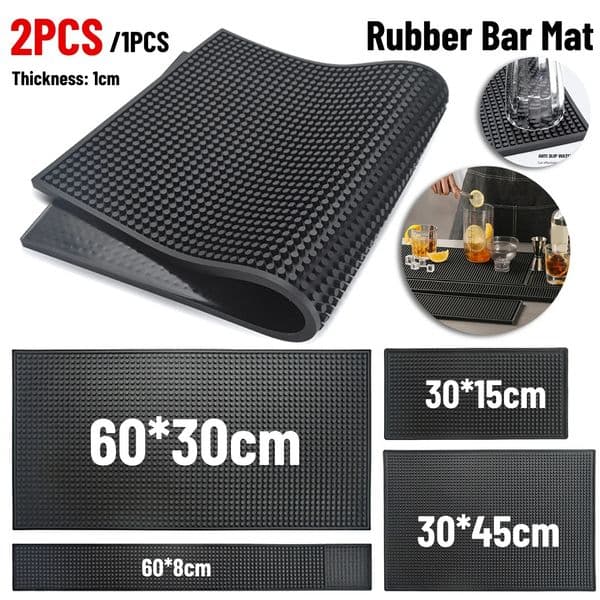 Bar Mat Rubber Coffee Mats Antislip PVC Cup Waterproof Heat Resistant Drain for Cafe Barista Cocktail Bartender 250120