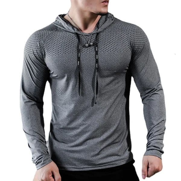 Mens Fitness Tracksuit Running Sport Hoodie Gym Joggers Hooded Workout Athletic Clothing Muscle Training Sweatshirt Tops 250122BJ