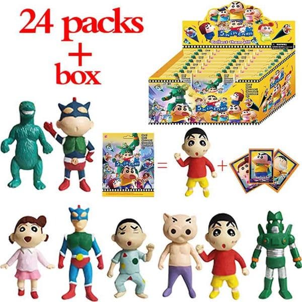 2026 New 24Pcs Anime Crayon Shin-Chan Figures Red Mystery Blind Box Toys For Fans Adults Figure Decorative Kids Birthday Gifts Toys