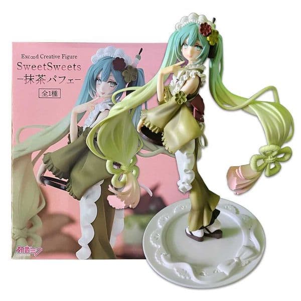 20C Hatsune Miku Figure Creative Sweet Matcha Parfait Dress Up Model Toy Unlimited Charm Gift Collection Action Figure PVC