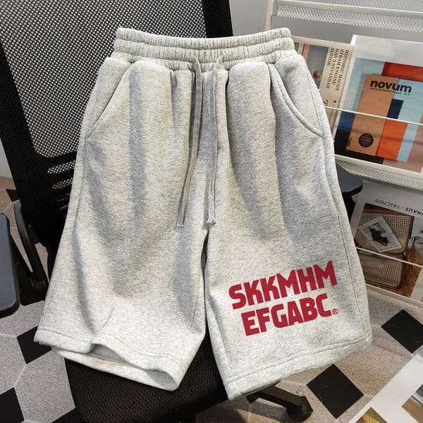 Summer mens casual shorts with printed solid elastic waist running ultra-thin shorts holiday breathable backpack oversized mens style 250110