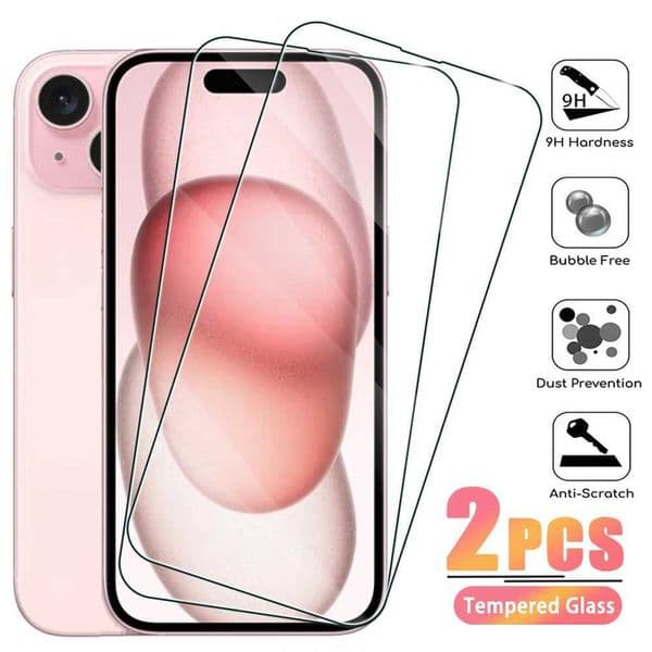 2Pcs Tempered Glass for iPhone 11 12 13 14 15 pro max X Xs XR Screen Protector Film on for iPhone 13 12 mini 8 7 6 6s Plus Glass M250120