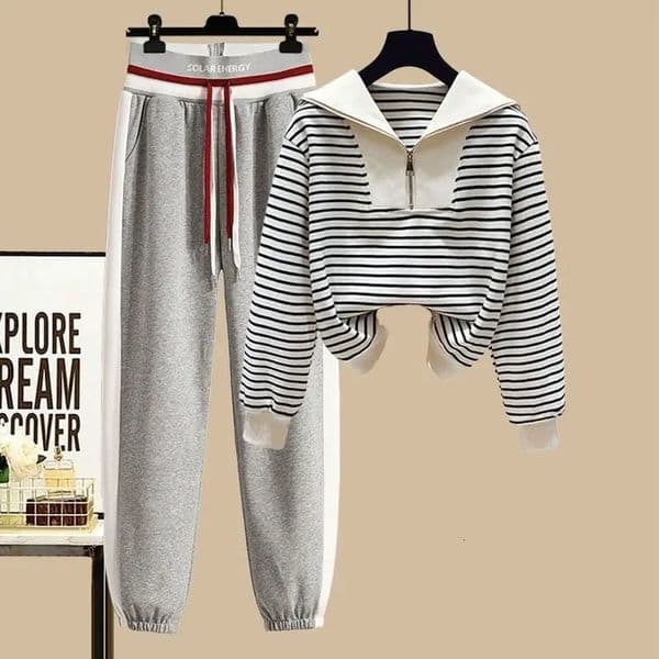 Women Sweatpants 2 Piece Set Casual Sport Outfits Tracksuit Sweatshirt Jogger Pant Trousers 2023 Fashion Winter Sportswear 250114Z
