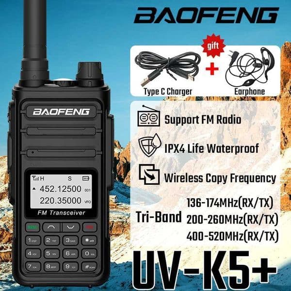 BAOFENG UVK5 Walkie Talkie Long Distance Radio FM Professional Outdoor Station Handheld HF Transceiver Two Way Ham Radios BF-K5+ X250129