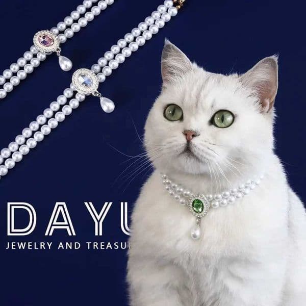 Dog Collar dog leash Designer Adjustable Dog Cat Pearl Necklace Jewelry Dia Pendant Fashion Pet Collar Wedding Birthday Prom Costume Accessories X250129 Harne