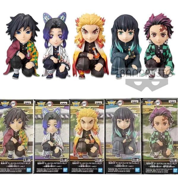 2026 New 4Pcs 7Cm BANDAI WCF Demon Slayer Figure Tanjirou Column And Meeting Ichirou Kyoujurou Model Shinobutoys Giyuu Doll Toy