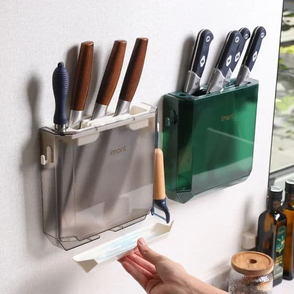 Wall Mounted Knife Holder Kitchen Accessories Knife Holder Storage Organization Kitchen Knives Set Support Tool Knife Stand 250110