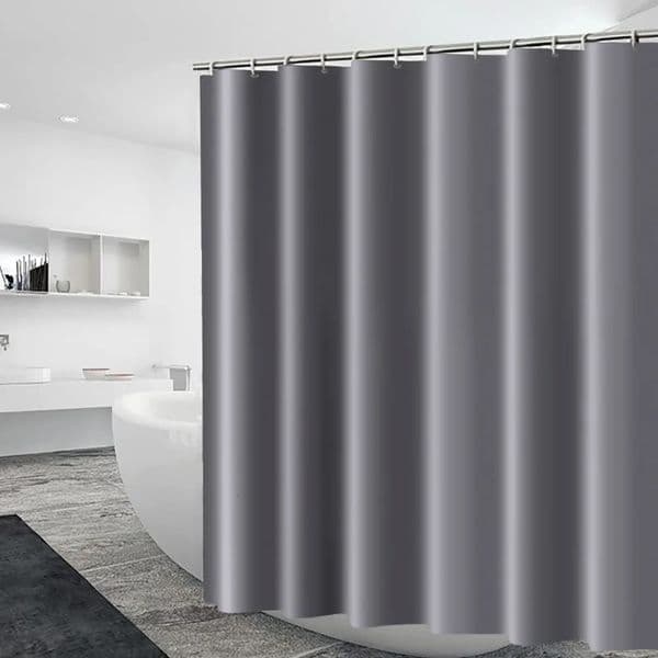 Designer Heavy Duty Solid Shower Curtain Fabric Waterproof Bathroom Long Stall Size 230200Cm h Black White Grey Brown Blue Color Free Shipping