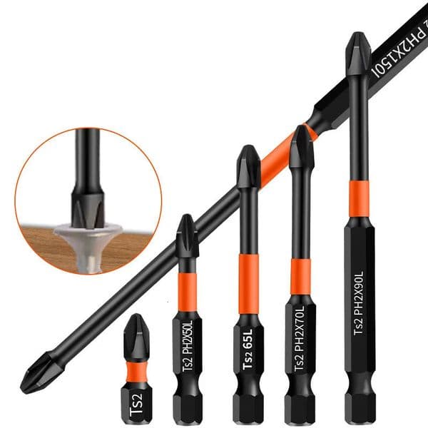 Black Batch Head Single Cross PH2 Impact Screwdriver TS2 Material Electric Tsui Phosphating Casing 250108