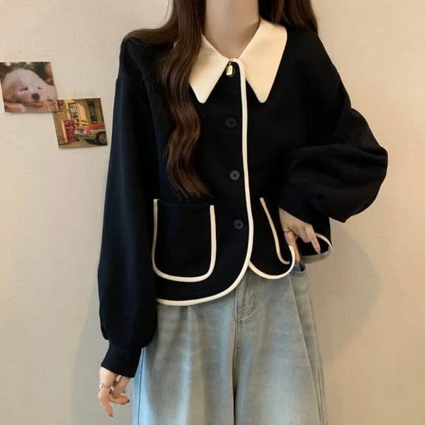Women Autumn Winter Simplicity Office Lady Solid Color Coat Ladies Elegant Temperament Long Sleeve Tops Allmatch Casual Jackets 250107Z