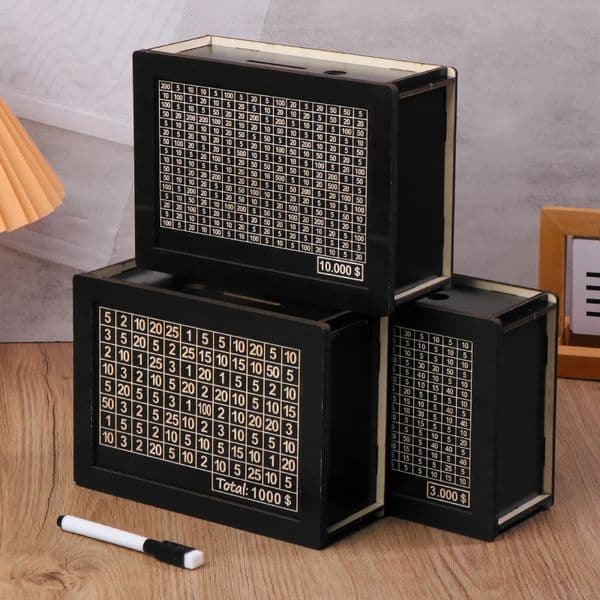 USD Black Reusable Piggy Bank With Money Goal Counter Piggy Bank DIY Saving Money Box For Helps The Habit Of Saving 250117
