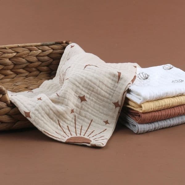 Baby Towel Bulk 10PCS Soft Breathable Washcloth Burp Cloth Toddler Towel Cotton Drooling Bib Facecloth born Essential 250114
