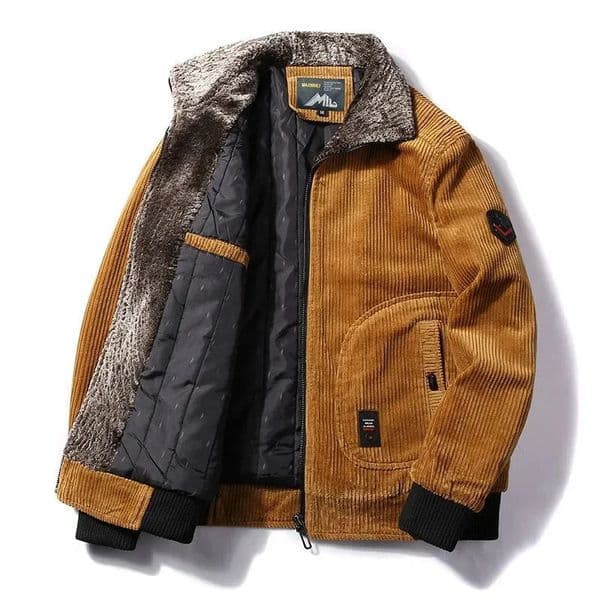 Winter Jacket Men Male Thermal Windbreaker Plus Size Mens Warm Winter Corduroy Jackets and Coats Fur Collar Casual Outwear 250121BJ