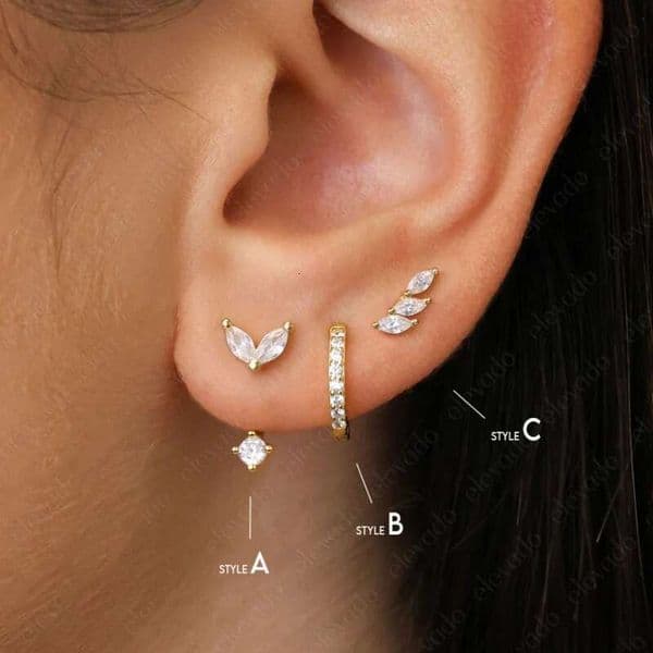 Tender Bud Gold Plated with Horse Eye Inlay Fashionable Women's Butterfly Earrings 2025 New Model