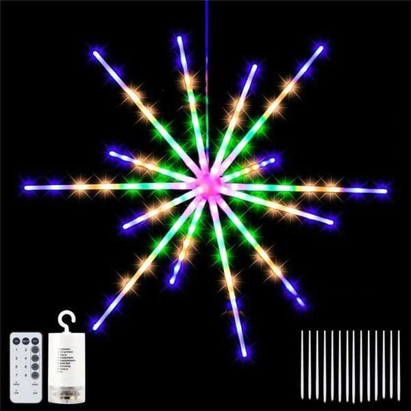 Outdoor Waterproof Starburst Christmas String Lights Battery Operated 112LED Hanging Firework Fairy Garden Lights Garland Decor X250801