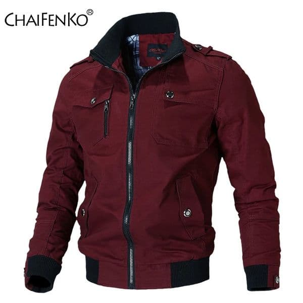 Bomber Jacket Men Fashion Casual Windbreaker Coat Spring Autumn Outwear Solid Stand Slim Mens 250731