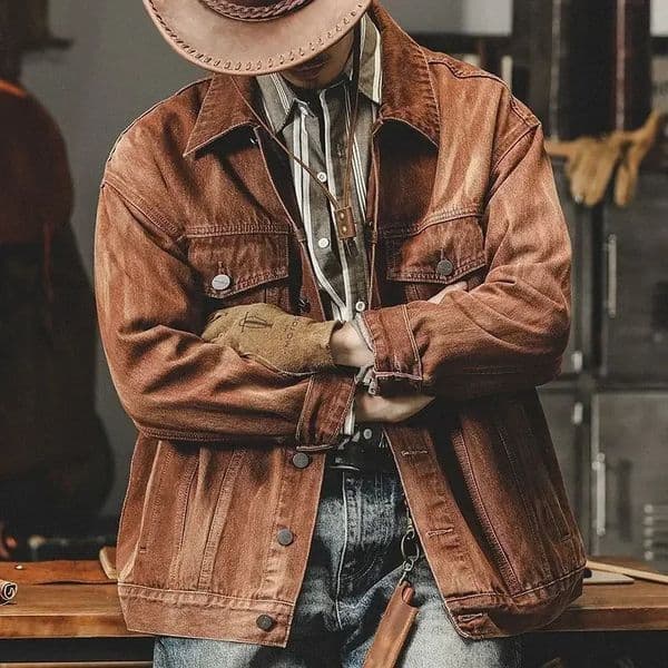 Trendy Vintage Loose Cowboy Coat for Men On Board Casual Clothing Denim Jackets Man Low Cost Size L Aesthetic Joker Y2k Original 250731