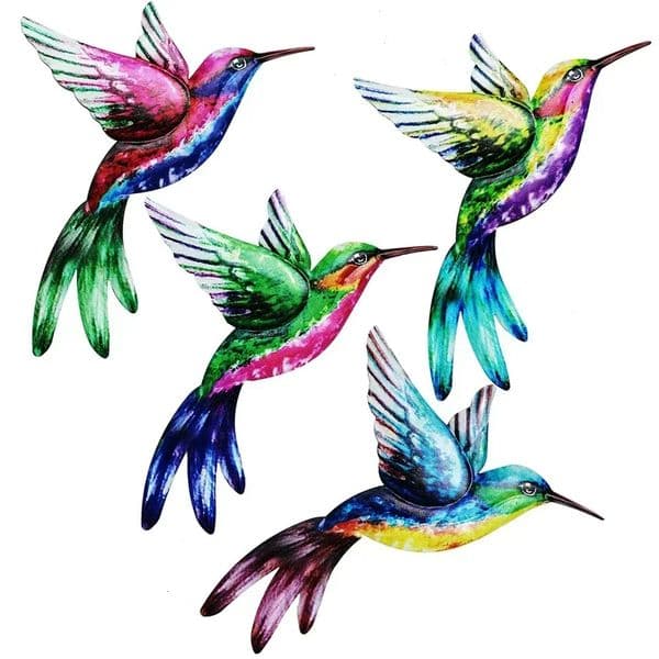 Metal Bird Wall Art Sculpture Outdoor Hanging Ornament Big Hummingbird Pendant For Garden Wall Home Decoration 250730