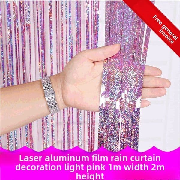 Laser Birthday Graduation Party Decoration Background Wall Arrangement Thickened Silk Rain Curtain