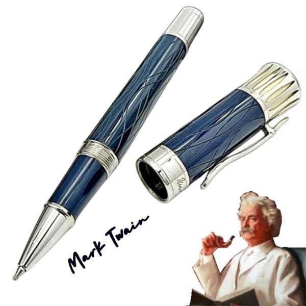 wholesale Famous Character Series Limited Edition Writer Mark Twain Rollerball Pen Unique Ice Cracks Design Luxury Office Writing Stationery With MB Serial
