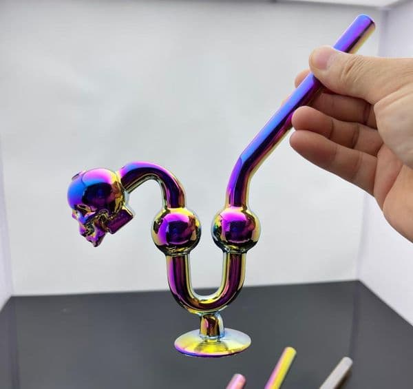 Glass Bowl Pipes Male Joint Colour Funnel Bowls Smoking New color coated skeleton glass smoking set with base
