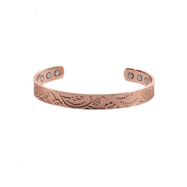 HOT Health Magnetic Stone Bracelet Copper Rose Gold Jewelry for Women Wealth Flower 6 Magnets