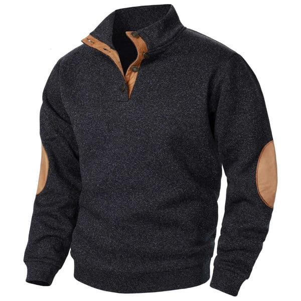 Autumn and Winter Mens Stand Collar Long Sleeve Casual Knitted Sweater Top Z250802