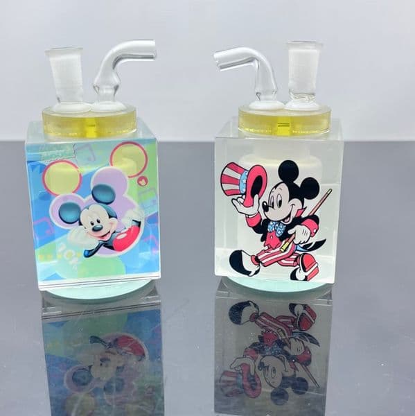 Smoking pipes Ball Glass Oil Burner Pipe Smoking Bowl Water Hookahs Bongs Classic block cartoon printed glass hookah