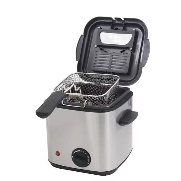 electric deep fryer 840W 1.2L electric oil fryer stainless steel household small kitchen appliances nonstick coating thermostat electric fryer
