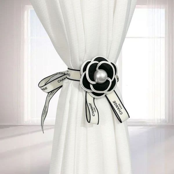 Tiebacks Internet Celebrity Camellia Flower Pair Set Sheer Curtain Buckle Decoration Bundle Strap Decorative Accessories Tie Rope Hook