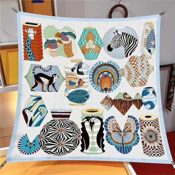9090000000000000 Design Scarf Lady Shawl Ania Pattern Printed Silk Scarf Lady Scarf Square Scarf Lady Wrap Scarf X250804