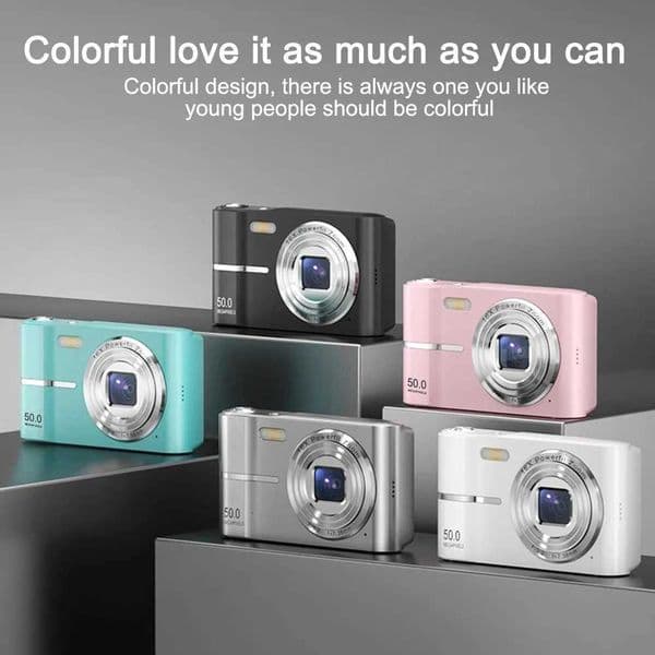 1080P HD Digital Camera 2.4 inches Rechargeable Camera with 16x Zoom Compact Camera 50MP Camera Built-in Flash Battery Z250804